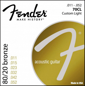Струны для акустической гитары Fender 70 CL