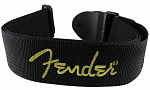 Ремень для гитары FENDER 2 BLK POLY STRAP Black & Yellow Logo FENDЕR